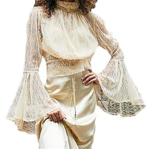 Free People long sleeve lace crop top